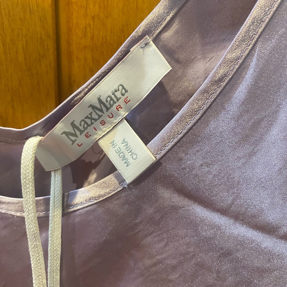 MaxMara Leisure Capua Lilac Sleeveless Satin Dress - Picture 7 of 14